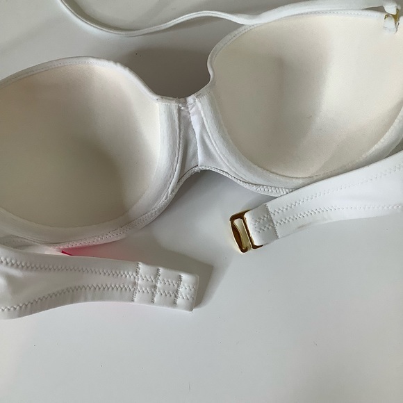 Victoria’s Secret Aqua Waves sequins bandeau strapless bikini top SZ 34B EUC - Picture 9 of 12